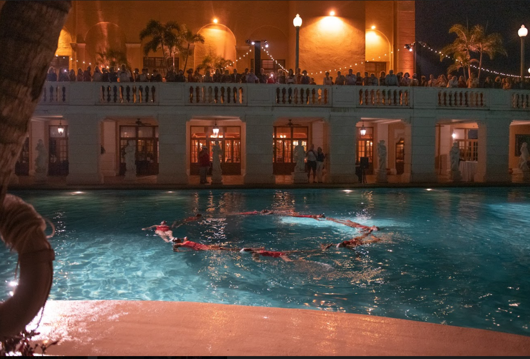 GableStage guests have a great view of The Aqualillies’ Splash! performance from the terrace above the Biltmore Hotel Pool (photo credit: Robert Sullivan Photography)