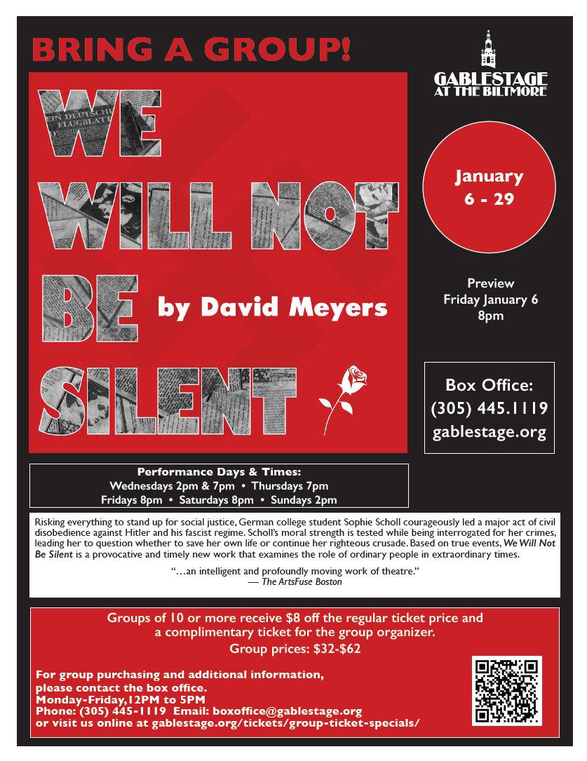 We Will Not Be Silent Group Sales flyer